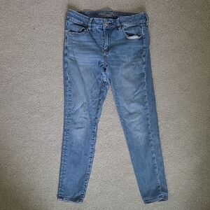 American Eagle Outfitters Denim Blue Skinny Jeans Women's Size 8 Short